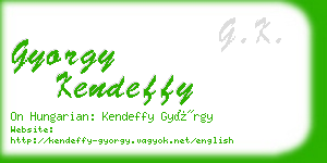 gyorgy kendeffy business card